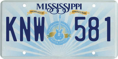 MS license plate KNW581