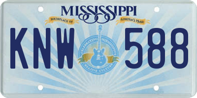 MS license plate KNW588