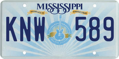 MS license plate KNW589