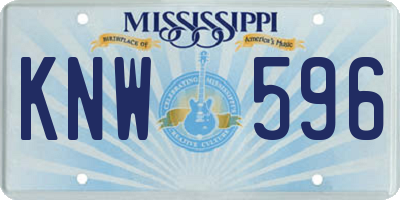 MS license plate KNW596
