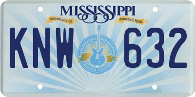MS license plate KNW632