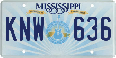 MS license plate KNW636
