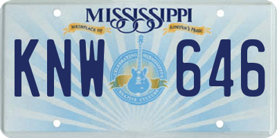 MS license plate KNW646