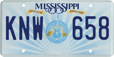 MS license plate KNW658