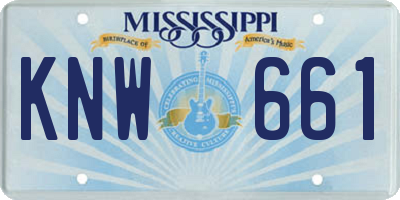 MS license plate KNW661