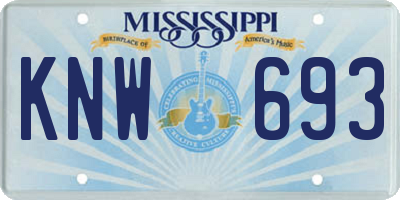 MS license plate KNW693