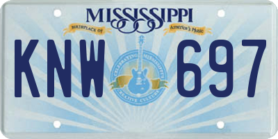 MS license plate KNW697