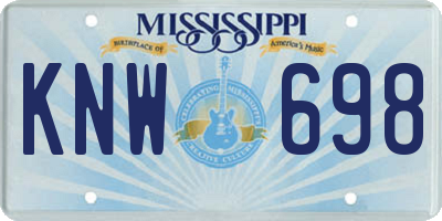 MS license plate KNW698