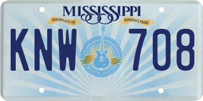 MS license plate KNW708