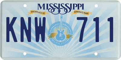 MS license plate KNW711