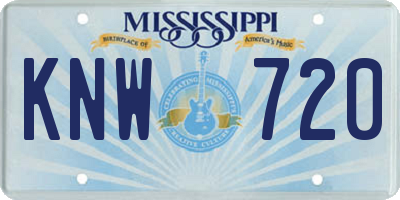 MS license plate KNW720