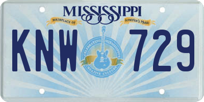 MS license plate KNW729