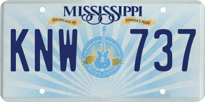 MS license plate KNW737