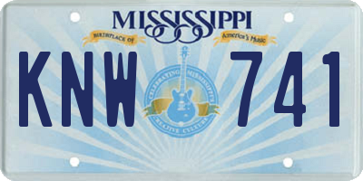 MS license plate KNW741