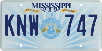 MS license plate KNW747