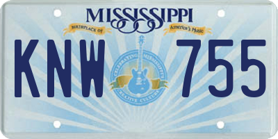MS license plate KNW755