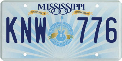 MS license plate KNW776