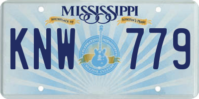 MS license plate KNW779