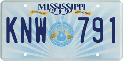 MS license plate KNW791