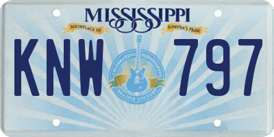 MS license plate KNW797