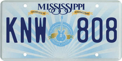 MS license plate KNW808