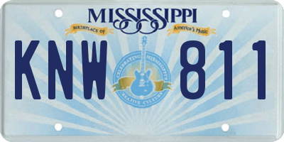 MS license plate KNW811