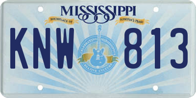 MS license plate KNW813