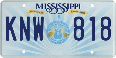MS license plate KNW818