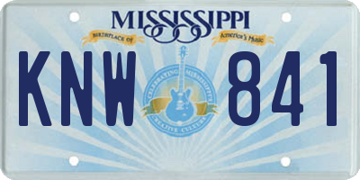 MS license plate KNW841