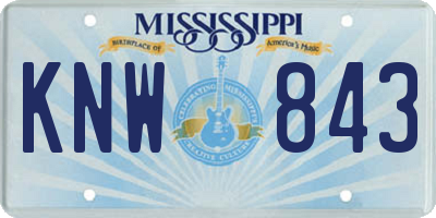 MS license plate KNW843