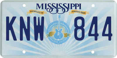 MS license plate KNW844