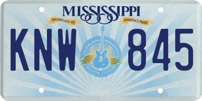 MS license plate KNW845