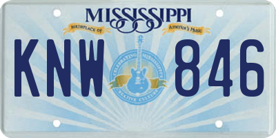 MS license plate KNW846