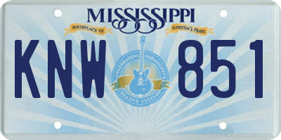 MS license plate KNW851
