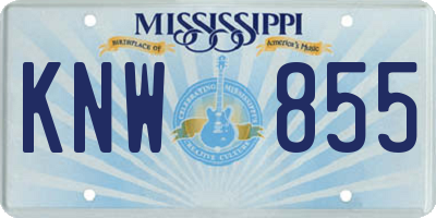 MS license plate KNW855