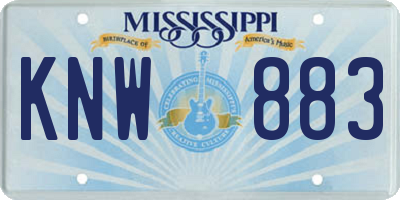MS license plate KNW883