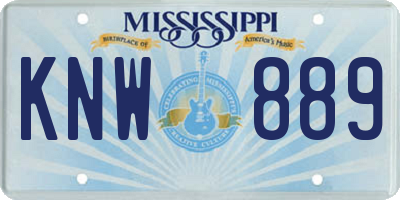 MS license plate KNW889