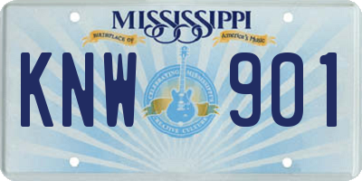 MS license plate KNW901