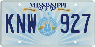 MS license plate KNW927