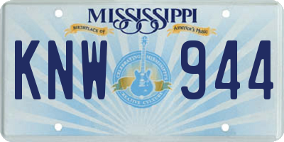 MS license plate KNW944