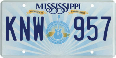 MS license plate KNW957
