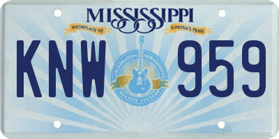 MS license plate KNW959