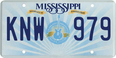 MS license plate KNW979