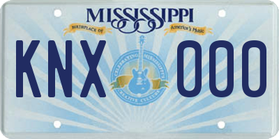 MS license plate KNX000
