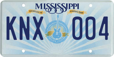MS license plate KNX004