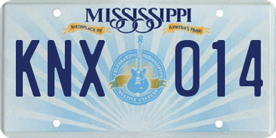 MS license plate KNX014