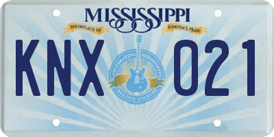 MS license plate KNX021