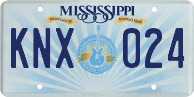 MS license plate KNX024