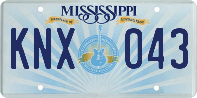 MS license plate KNX043