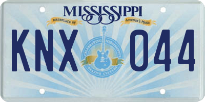 MS license plate KNX044